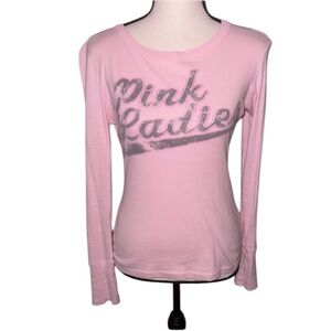 Grease Movie Graphic Long Sleeve Baby Pink Top Size Medium
